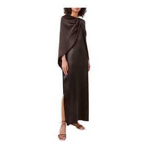 Marina Moscone Drape Twist Front Cape Effect Satin Dress Size 10